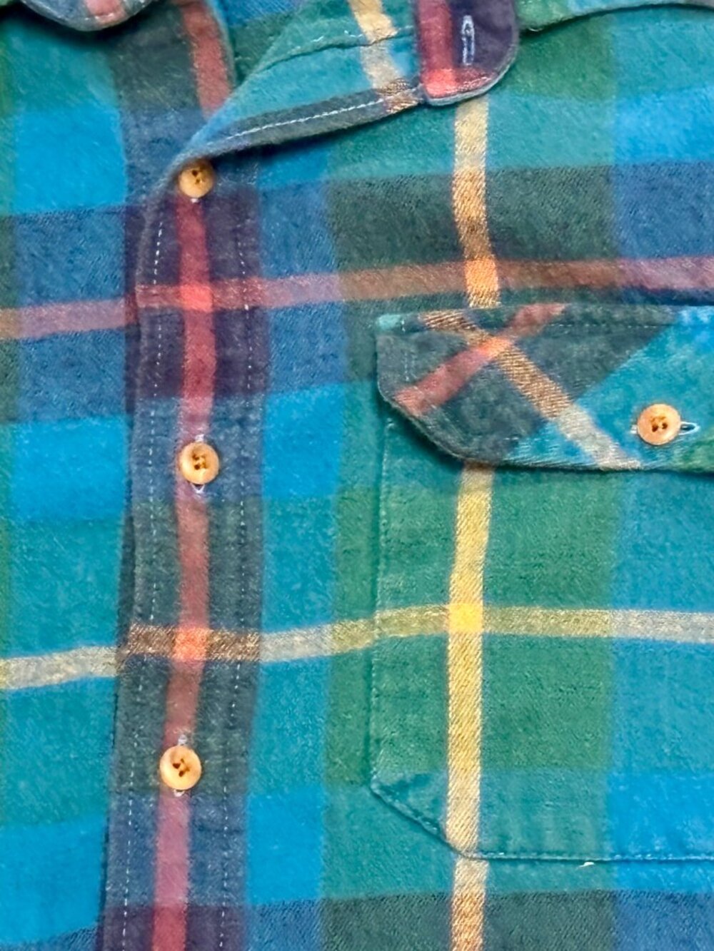 ~~L.L. Bean Men's Vintage XL Flannel Shirt Blue/Green Plaid, Button Down****sizi - Picture 2 of 4